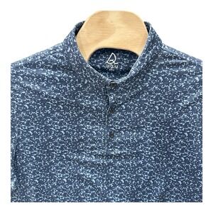 Deolax Polo Shirt XXL Blue Mini Camo Golf Performance Stretch Active Outdoors 2X